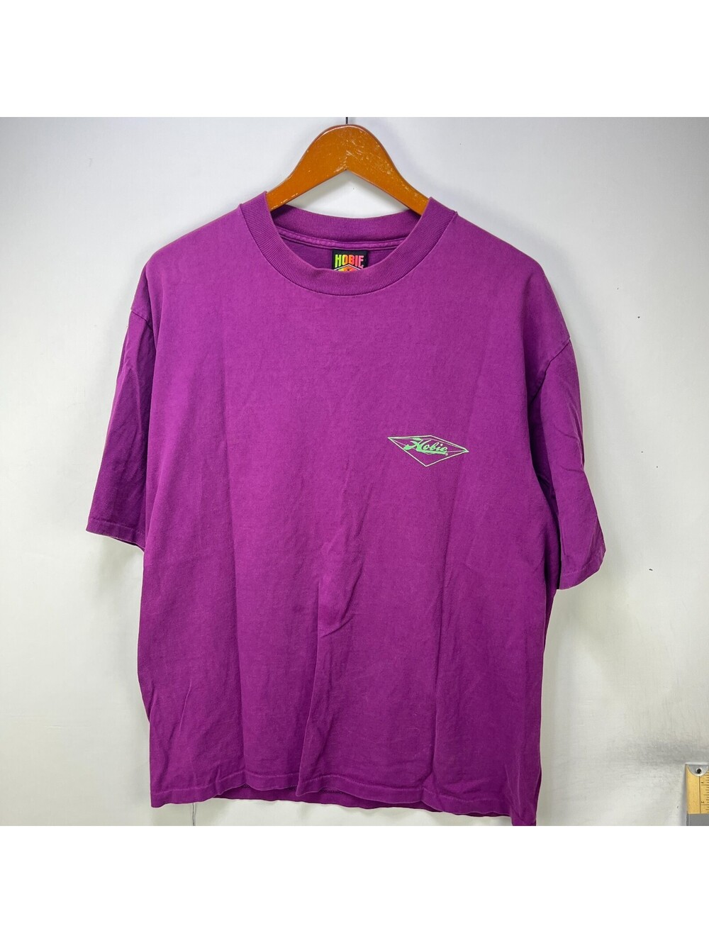 Vintage 90s Hobie Surf Neon Diamond Logo Purple T Shirt XL